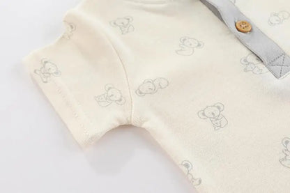 Cotton Infant Bodysuit Trio with Short Sleeves, Printed and Solid Baby One-Piece Outfits with Bottom Snaps for Boys and Girls, 3M-12M