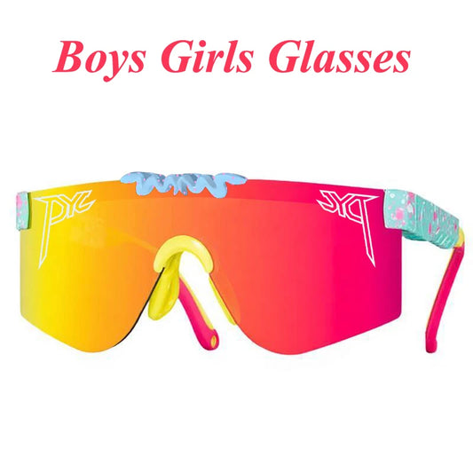 Youth Sport Sunglasses for Boys and Girls Ages 5-16, Colorful Shield-Style Kids Eyewear for Baseball, Softball, Hiking and Outdoor Adventures