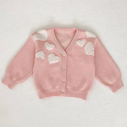 Infant Girl Sweater Cardigan with Long Sleeves, Button-Front Knit Layering Coat in Multiple Styles for Fall Outfits, Sizes 3M to 3T