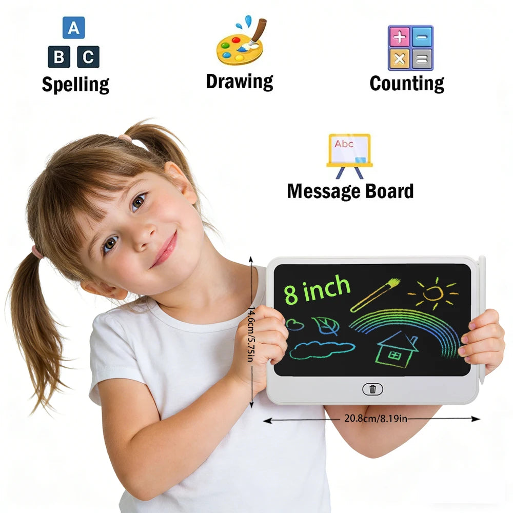 Kids LCD Doodle Tablet, 8, 11, 13 or 16-Inch Erasable Drawing and Handwriting Board with Stylus, Screen Lock and Clear Button for Creative Practice