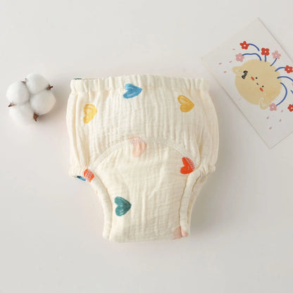 Printed Cotton Potty Training Pants, Single Reusable Learning Underwear with Pull-On Waist for Babies and Toddlers in Sizes 80–110