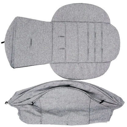 Stroller Canopy Cover and Padded Seat Set Compatible with Babyzen YOYO and YOYO2, 600D Replacement Fabric with Rear Zipper Pocket and Color Options