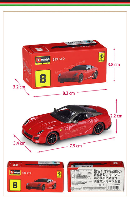 Bburago Ferrari Model Car, 1:64 Scale Diecast Metal Collectible with Daytona SP3, 488 GTB, F50 and More Sports Car Options for Display and Gifts