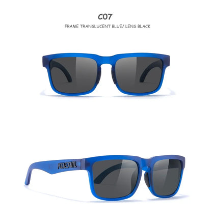 Kids Square Polarized Sunglasses by KDEAM, Lightweight TR90 Frames with Silicone Nose Pads for Boys and Girls Outdoor Play and Travel
