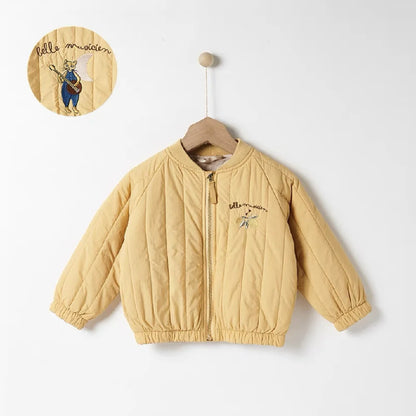 Toddler Quilted Jacket with Zip Front, Cotton Material and Ribbed Cuffs, Kids Everyday Outerwear in Multiple Colors, Sizes 12-18M to 6-7T