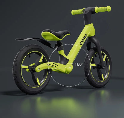 12-Inch Kids Balance Bike Without Pedals, Lightweight Bicycle for Boys and Girls, Black, Pink, Green or Red for Supervised Riding Practice