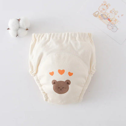 Printed Cotton Potty Training Pants, Single Reusable Learning Underwear with Pull-On Waist for Babies and Toddlers in Sizes 80–110