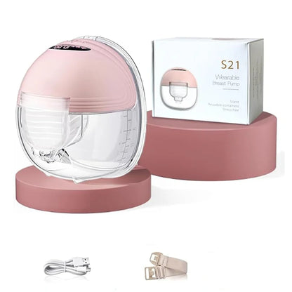 Wearable Breast Pump with 12 Suction Levels, BornBL S21 Hands-Free Electric Design with 3 Modes, USB-C Charging and 24 mm or 27 mm Options