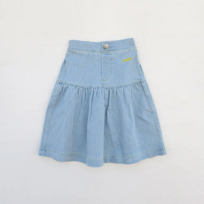 Light Blue Denim Sibling Outfits, Cotton Boys Shirts and Shorts, Girls Dresses and Skirts, Baby Rompers and Overalls for Matching Family Looks