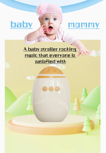 Stroller Motion Soother with White Noise, Portable Automatic Rocking Accessory with Strap Mount in SR12 White or SR11 Beige for Supervised Use