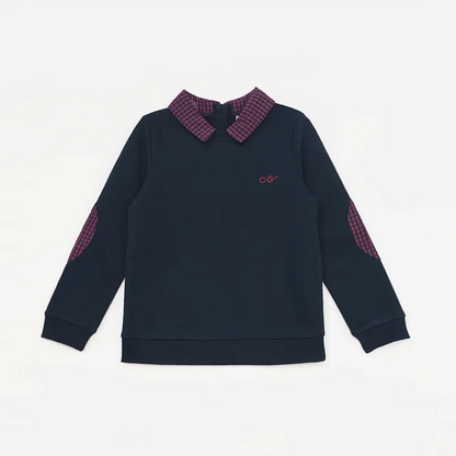 Maroon Gingham Sibling Matching Outfits, Cotton Navy and Burgundy Sweatshirt Dresses, Tops, Jumpers and Baby Rompers for Boys and Girls