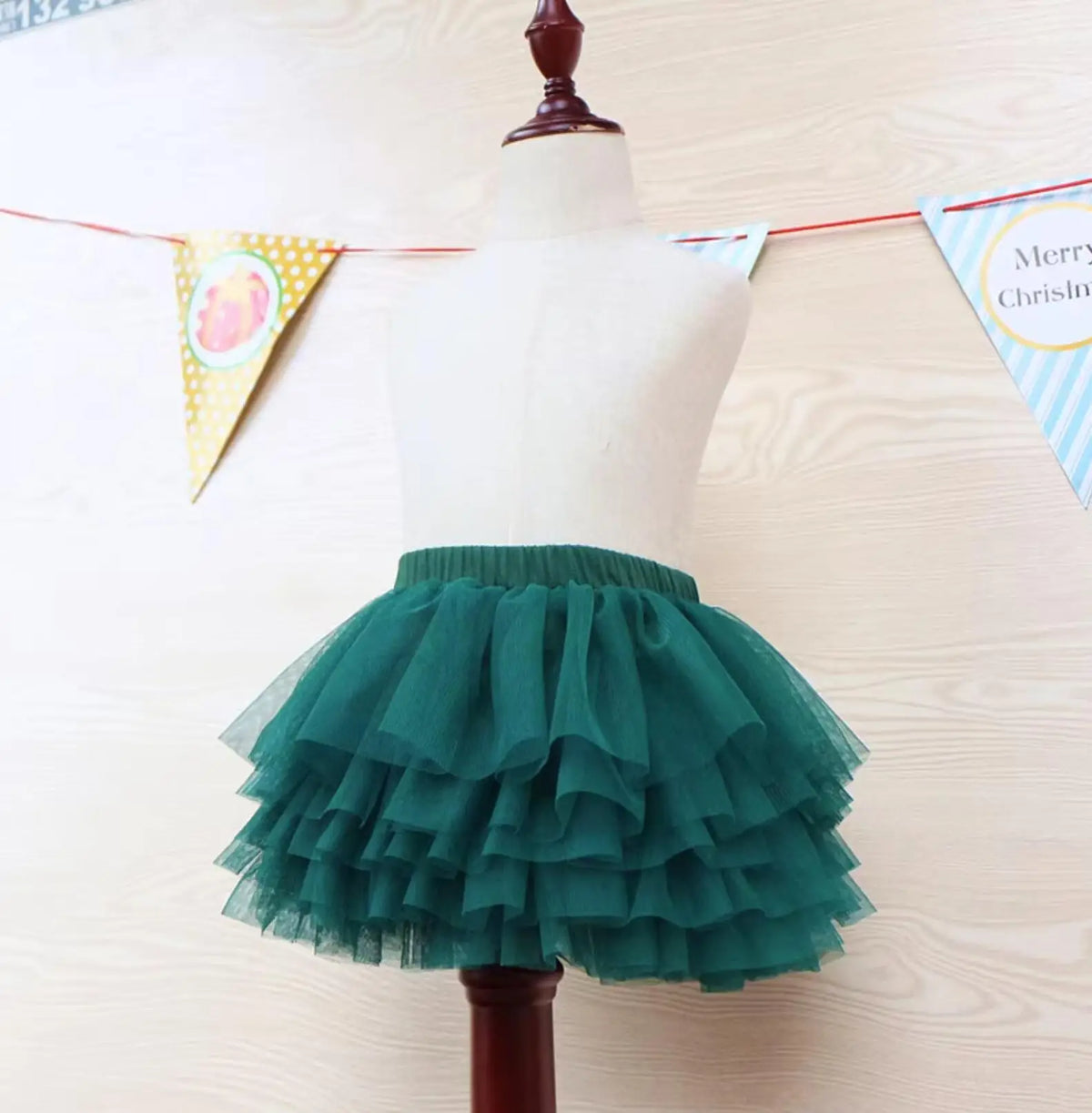 Tiered Tulle Tutu Skirt for Toddler and Little Girls with Gathered Waistband, Fluffy Solid Color Pettiskirt for Birthdays, Dance and Dress-Up