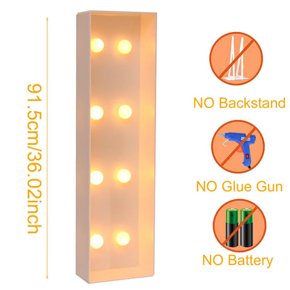 Giant Marquee Letter Frame Box, 91.5cm LED Light-Style Alphabet Display for DIY Names, Baby Showers, First Birthdays and Wedding Party Decor