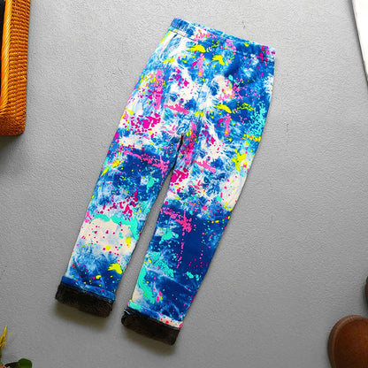 Printed Lined Leggings for Girls, Plush-Textured Winter Pants with Floral Heart and Pattern Options for Toddler and Kids Outfits, Sizes 2-3T to 10-11