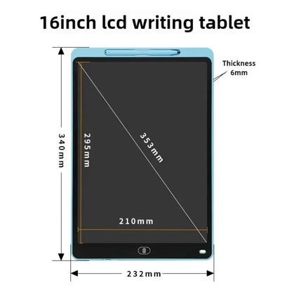 Large-Screen LCD Drawing Tablet for Kids, 16 or 20 Inch Reusable Color Writing Board with Stylus for Doodles, Letters and Math Practice
