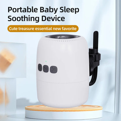 Stroller Motion Soother with White Noise, Portable Automatic Rocking Accessory with Strap Mount in SR12 White or SR11 Beige for Supervised Use