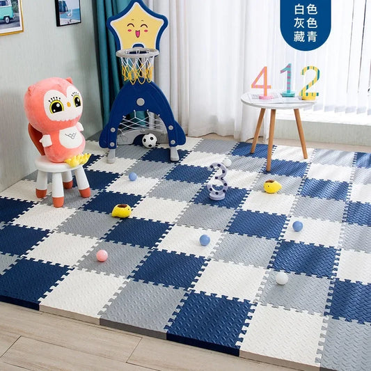 Interlocking EVA Foam Play Mat Tiles, 12-Piece Set with Textured Surface and 30 x 30 x 1 cm Squares for Kids Playrooms and Supervised Floor Play