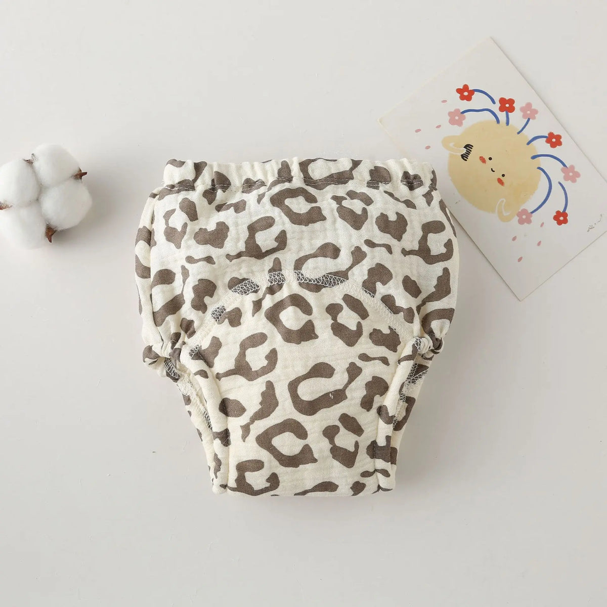Printed Cotton Potty Training Pants, Single Reusable Learning Underwear with Pull-On Waist for Babies and Toddlers in Sizes 80–110