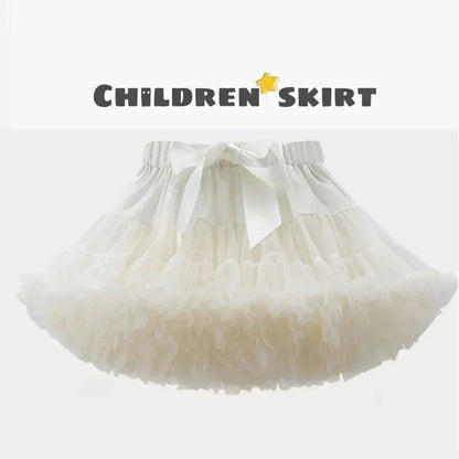 Girls Bow Waist Tutu Skirt with Fluffy Tulle Layers and Satin Lining, Adjustable Elastic Waist Pettiskirt for Birthdays, Dance and Dress Up