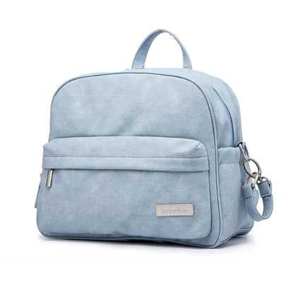 Diaper Bag Backpack by Soboba with Front Zipper Pocket, Top Carry Handle and Solid Color Styling for Baby Care Essentials and Everyday Outings
