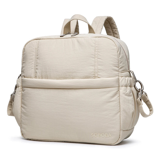 Diaper Backpack with Front Storage Pocket, Soboba Large Capacity Baby Changing Bag with Top Handles for Newborn Essentials and Everyday Parent Outings
