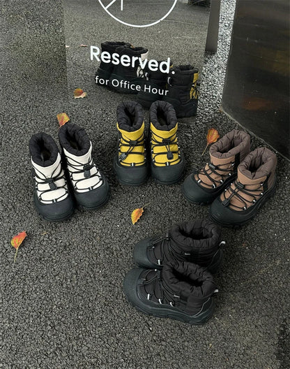 Kids Snow Boots with Toggle Laces, Warm Fur Lining and Rubber Soles for Boys and Girls, Winter Outdoor Shoes in EU Sizes 26-37