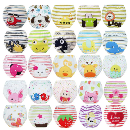 Washable Potty Training Pants Multipack, 4 or 8 Reusable Toddler Underwear Briefs with Printed Designs for Daytime Toilet Learning, Sizes S-XL