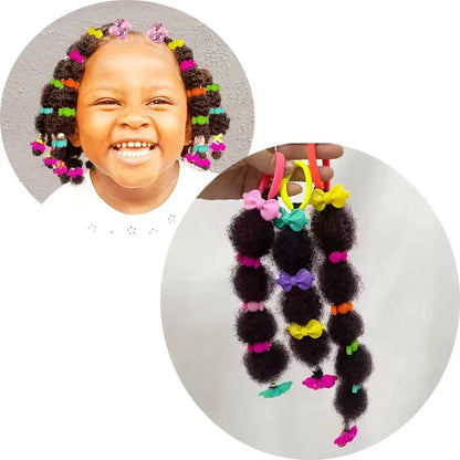 Bubble Puff Ponytail Extensions for Girls, 8-Pack Afro-Textured Hair Accessories with Elastic Loops and Beaded Styling Set Options