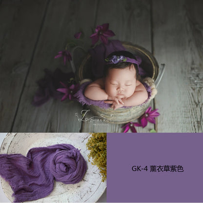 Cotton Gauze Newborn Photography Wrap, Stretchy Baby Portrait Prop in Two Sizes with Color Options for Studio Layers and Keepsake Photo Sessions