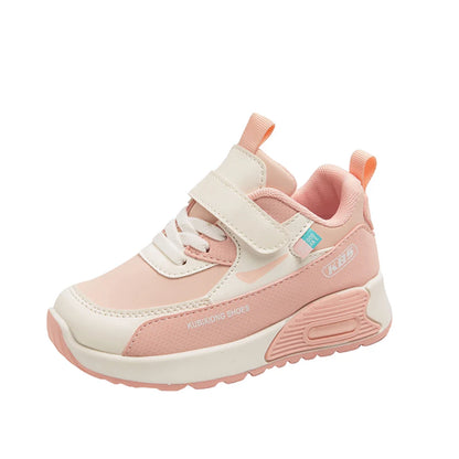 Color-Block Kids Running Shoes with PU Leather Upper, Soft Rubber Sole and Strap Closure for Boys and Girls, School Days and Outdoor Play
