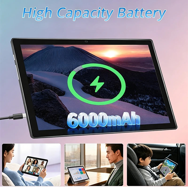 Android Tablet 10.1 Inch with Octa-Core Processor, 4GB RAM, 64GB Storage, 4G Dual SIM, WiFi, Bluetooth and 6000mAh Battery for Everyday Use