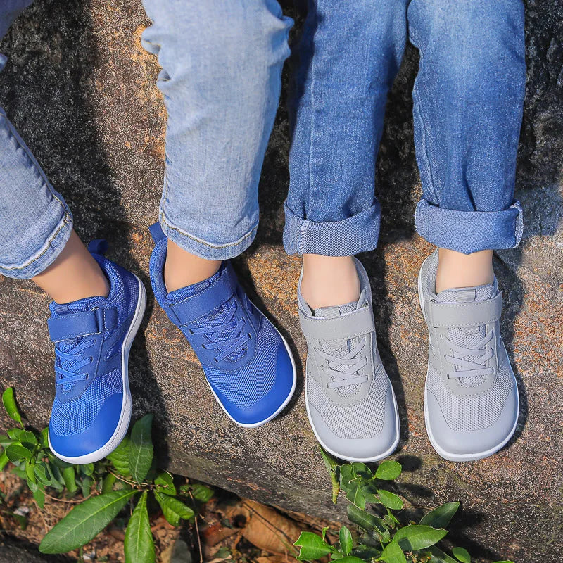 Children’s Minimalist Barefoot Sneakers with Wide Fit, Zero-Drop Design, Mesh Panels and Adjustable Strap for Boys and Girls Everyday Wear