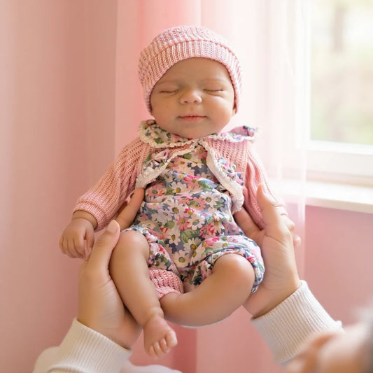 Pascale Silicone Reborn Girl Doll, 13-Inch Full Body Soft Silicone with Sleeping Expression and Hand-Painted Details for Collectors and Gifts