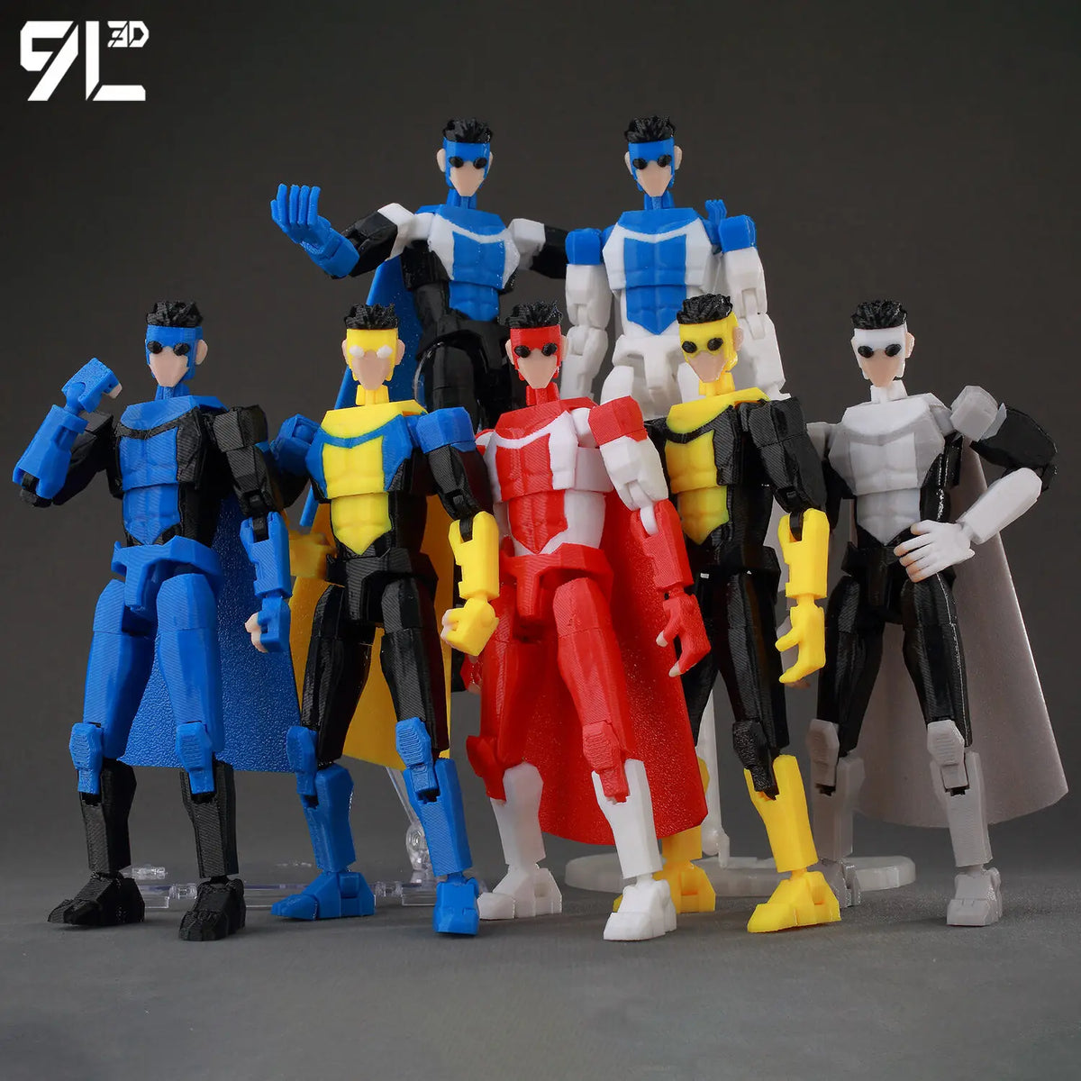 Articulated Superhero Action Figure, 3D Printed PETG Collectible with 30+ Poseable Joints, Interchangeable Parts and Accessories for Display