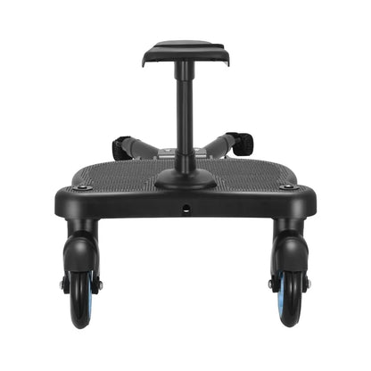 Second Child Stroller Board with Removable Seat, Sit-and-Stand Ride Along Platform in Black, Blue or Pink with Single or Double Wheel Options