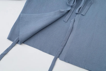 Blue Plaid Girls Maxi Dress and Tie-Front Knit Cardigan Options, Sleeveless Ruffle-Hem Dress or Cropped Long-Sleeve Layer for Teens