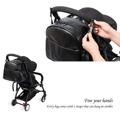 Nappy Changing Backpack by Soboba with Front Slip Pockets, Side Storage and Top Handle, Solid-Color Diaper Bag for Baby Essentials and Parent Outings