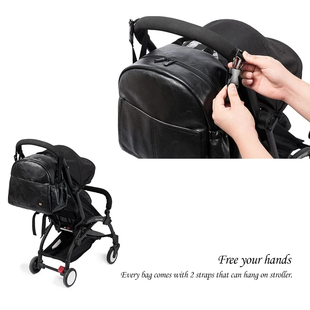 Baby Changing Backpack with Front Slip Pockets and Side Storage, Soboba Solid-Color Diaper Bag with Carry Handle for Everyday Parent Outings