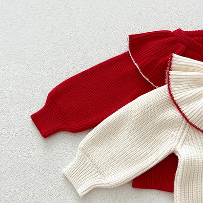 Infant Girl Sweater Cardigan with Long Sleeves, Button-Front Knit Layering Coat in Multiple Styles for Fall Outfits, Sizes 3M to 3T