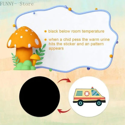 Potty Training Target Stickers with Temperature-Sensitive Color Reveal, Reusable Toilet Decals in Animal, Marine, Insect and Fairy Theme Options