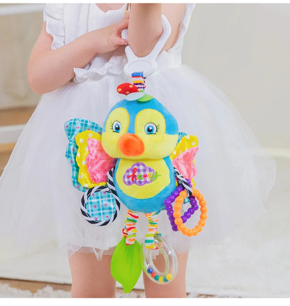 Taggy Animal Plush Rattle for Babies, Colorful Elephant, Monkey, Rabbit, Lion or Pig Soft Sensory Toy for Supervised Play and Baby Shower Gifts