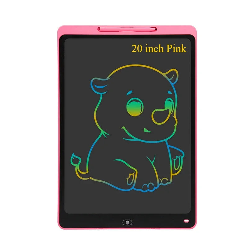 Large-Screen LCD Drawing Tablet for Kids, 16 or 20 Inch Reusable Color Writing Board with Stylus for Doodles, Letters and Math Practice