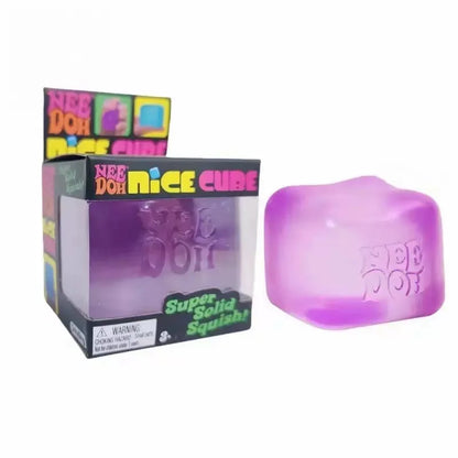 NeeDoh Squishy Fidget Toy, Nice Cube and Nice-Sicle Styles for Gentle Tactile Squeeze Play, Colorful Desk Breaks and Novelty Gift Ideas