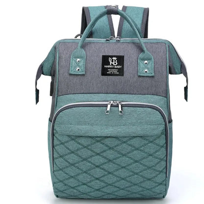 Diaper Backpack with Front Bottle Organizer and Carry Handles, Zippered Baby Essentials Bag in Five Colors for Parents and Everyday Outings