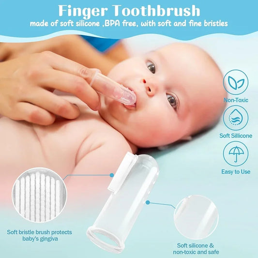 Infant Grooming and Healthcare Set with Electric Nail Trimmer, Digital Thermometer, Hair Brush, Comb and Zippered Case in Blue or Pink