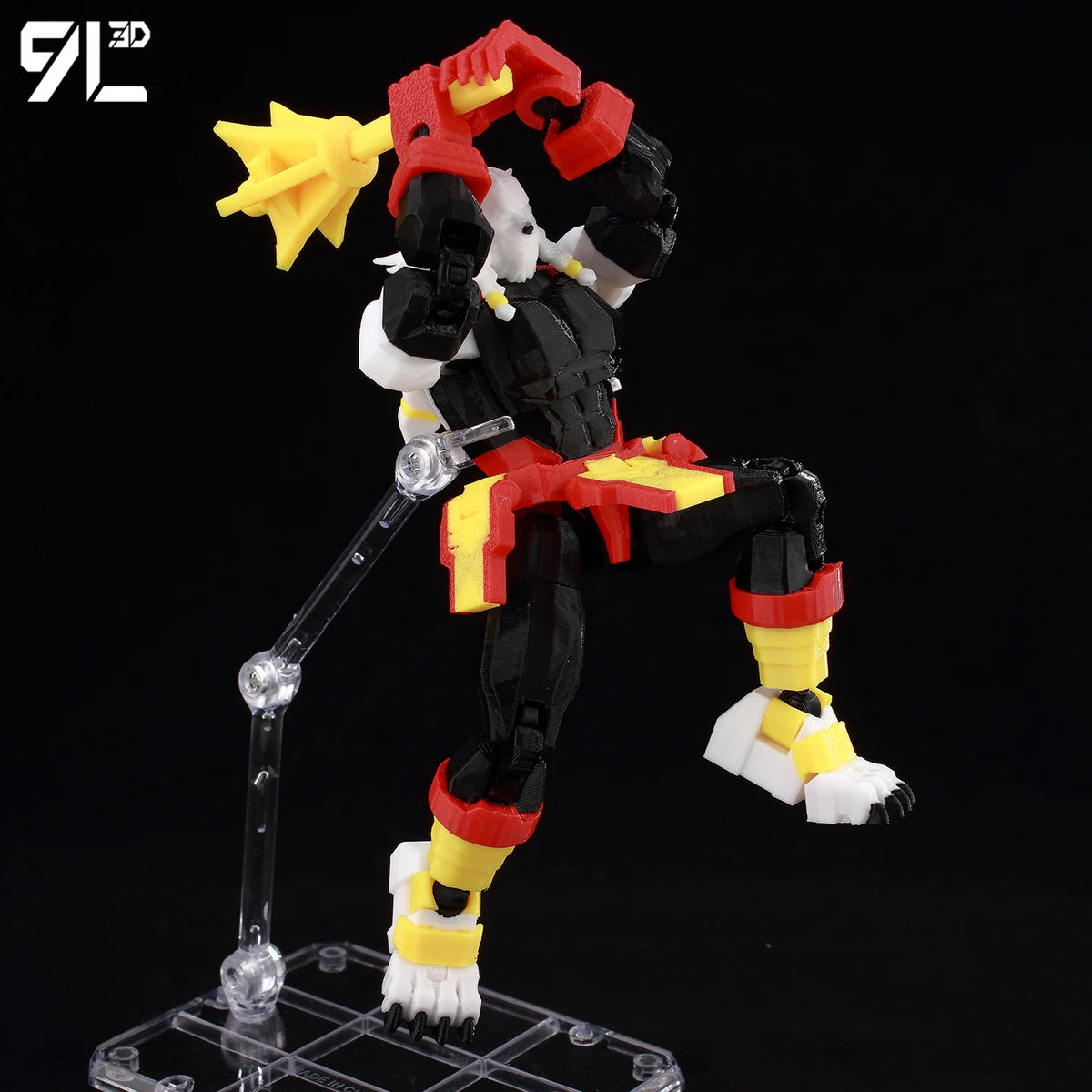 Articulated Superhero Action Figure, 3D Printed PETG Collectible with 30+ Poseable Joints, Interchangeable Parts and Accessories for Display
