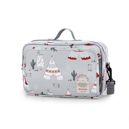 Baby Diaper Bag Wet Dry Storage Pouch with Printed Designs, Reusable Organizer for Diaper Changes, Baby Essentials and Everyday Outings