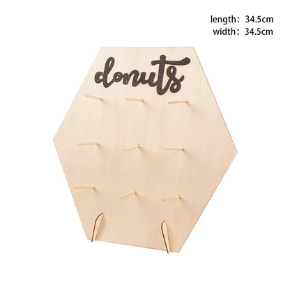 Donut Display Stand for Baby Shower Dessert Tables, Wooden Doughnut Holder for Wedding Receptions and Birthday Party Decorations