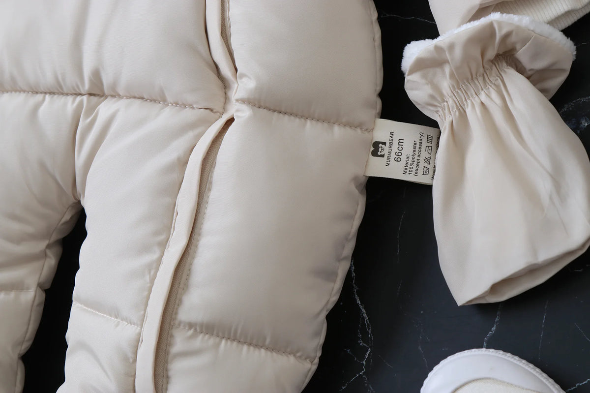 Infant Winter Snowsuit with Hood, Double Front Zippers and Quilted Design, Fleece-Lined Baby One-Piece for Boys and Girls, 3-24 Months
