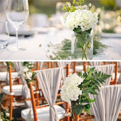 Silk Hydrangea Flower Heads, 25-Piece Artificial Flowers with Flexible Stems for DIY Wedding Centerpieces, Baby Shower and Home Party Decor